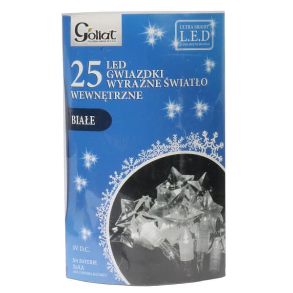 Juletræslys 25 LED-stjerner batteridrevne koldhvide