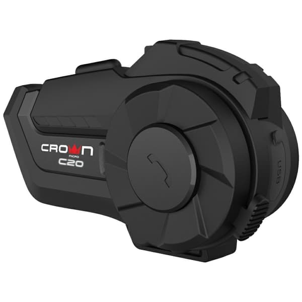 Crown C20 Bluetooth 5.1 Motorcykel Intercom Svart