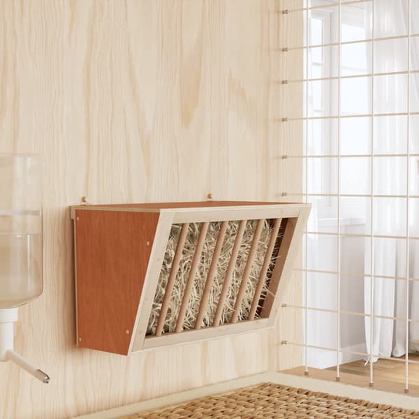 vidaXL kaninfoderautomat 37 x 18,5 x 23 cm massivt grantræ