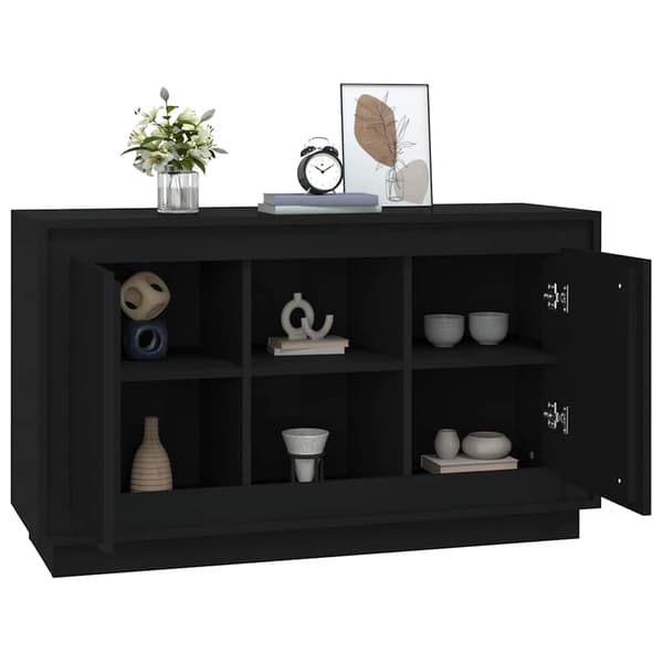 vidaXL skab, sort, 102x35x60 cm, træbaseret materiale