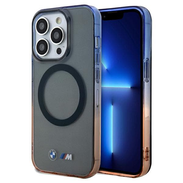 BMW Gradient Bumper MagSafe-cover til iPhone 15 Pro Max, grå