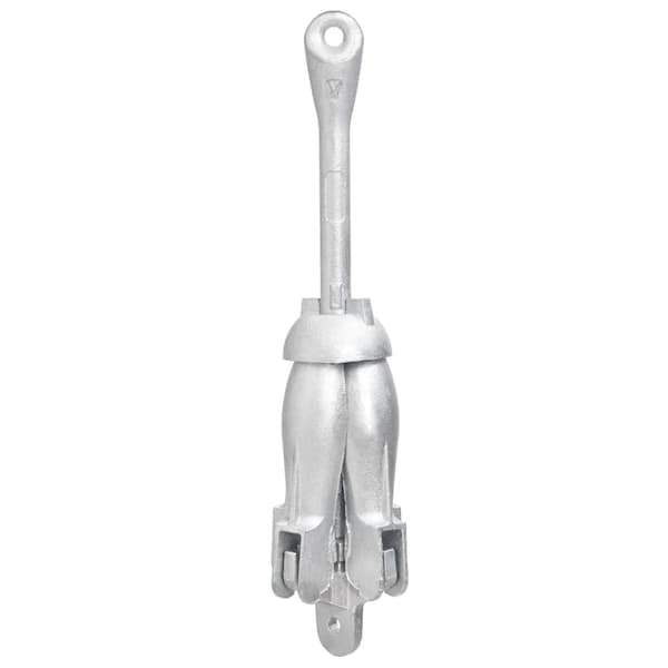 vidaXL Hopfällbart ankare med rep, silver, 3,2 kg, formbart gjutjärn