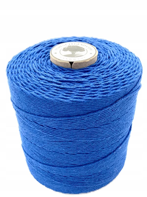 Bomuldssnor blå 1 kg macrame