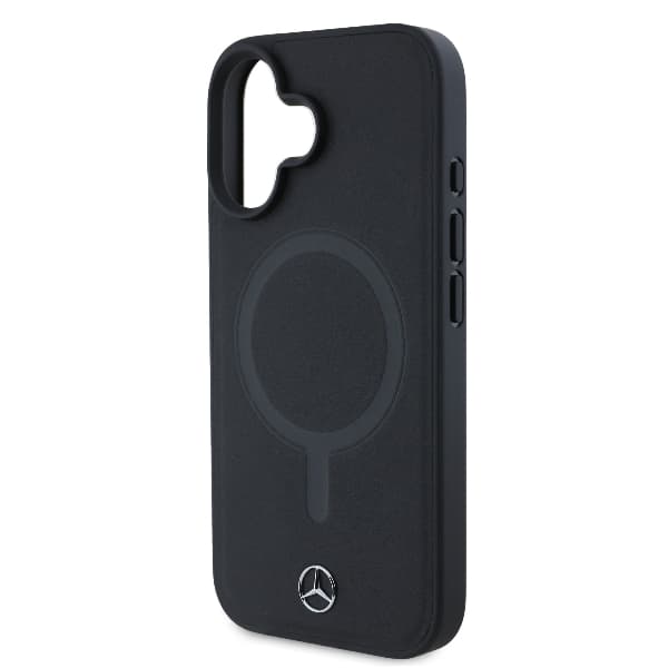 Mercedes Smooth Læder MagSafe-etui til iPhone 16, Sort