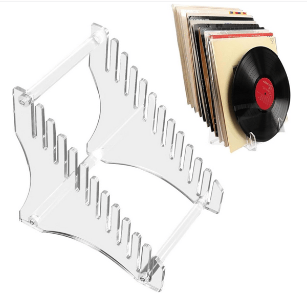 Akrylskab til opbevaring af vinylplader.