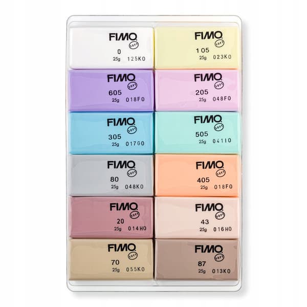 FIMO SOFT polymeerisavisarja 12 x 25 g pastellimassa