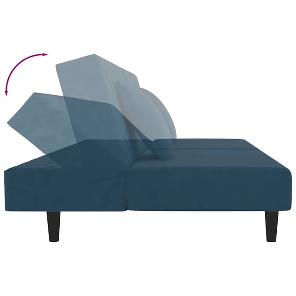 vidaXL 2-istuttava sohva, 2 tyynyä, sininen sametti