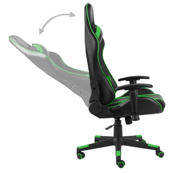 vidaXL Snurrstol för spel grön PVC
