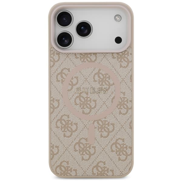 Guess 4G Ring Classic Logo MagSafe-etui til iPhone 17 Pro Max, lyserødt