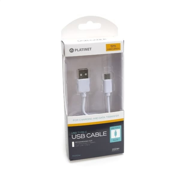 PLATINET ARES USB TYPE-C TIL USB KABEL 2A 1M HVID [43761]