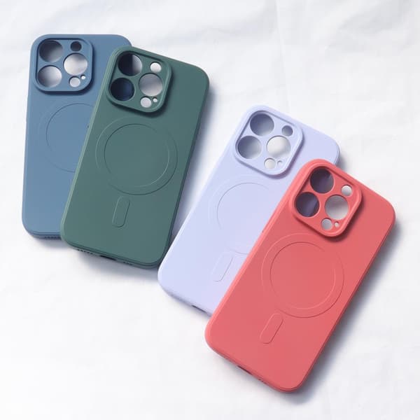Silikonskal med MagSafe för iPhone 15 Silikonskal grått