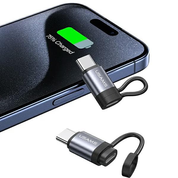 AU17 Lightning til USB-C Adapter 30W USAMS, Stål