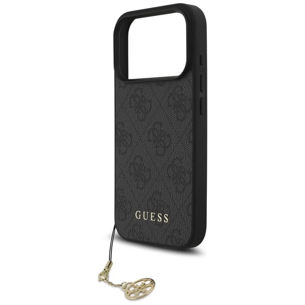 Guess 4G Charms Collection MagSafe -kotelo iPhone 17 Prolle, musta
