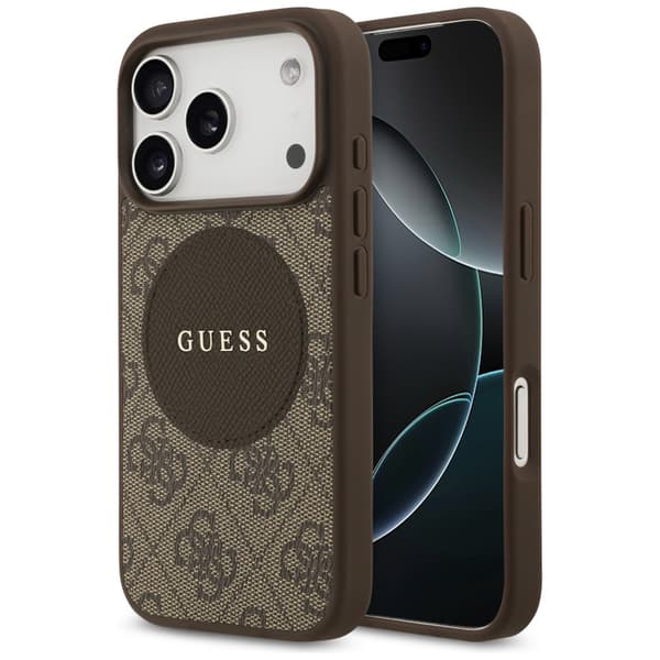 Guess 4G Circle Classic Logo MagSafe-etui til iPhone 17 Pro brunt