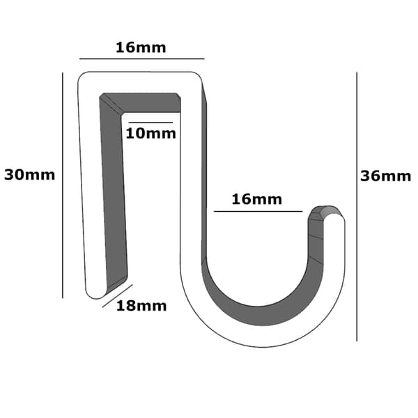 Set med 4 duschglashängare 10 mm grå