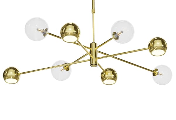 MOKA Lysekrone Guld Transparent