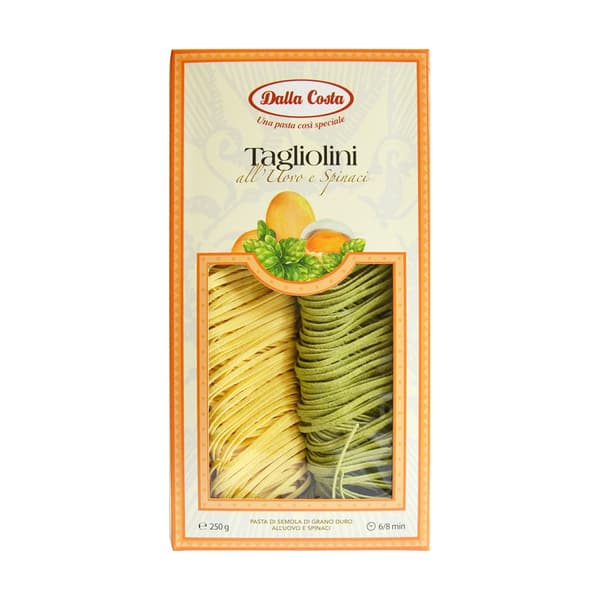 Tagliolini all Uovo e Spinaci pasta 250g - Dalla Costa