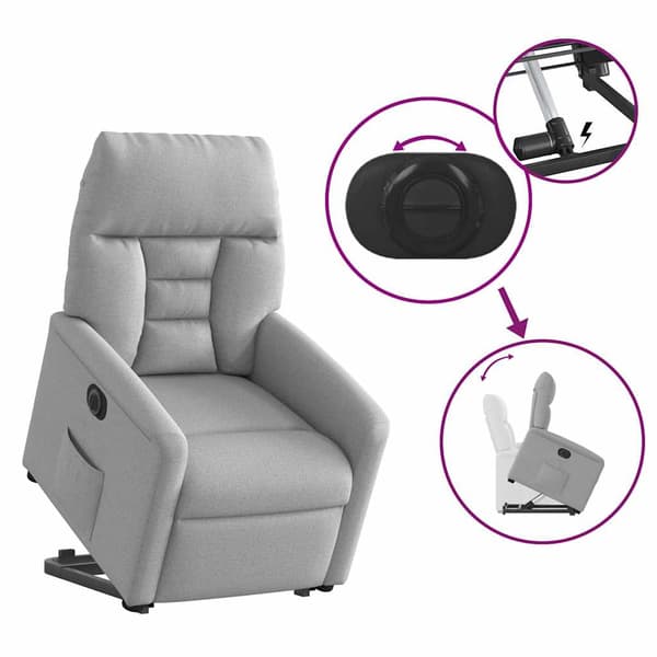 vidaXL Elektrisk lyftande massagefåtölj, vilstol, grå