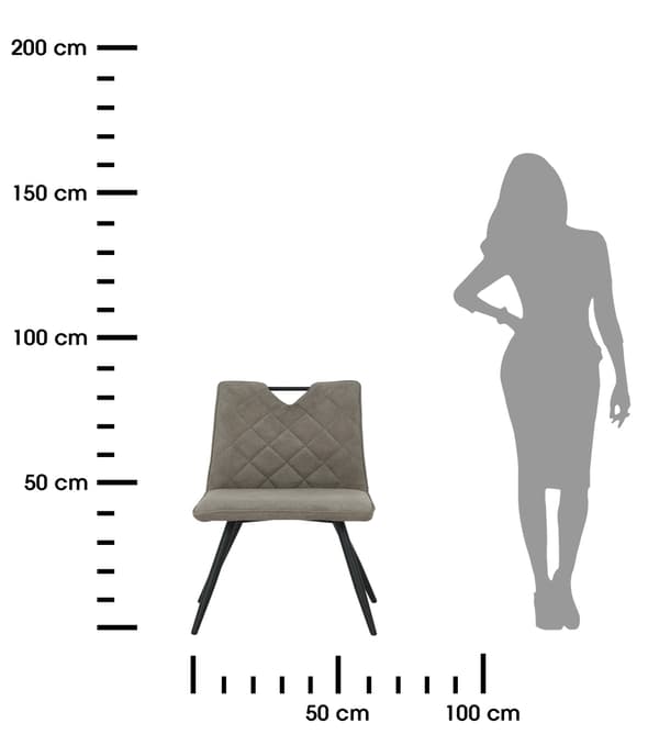 DALIA polstret stol, mørk beige