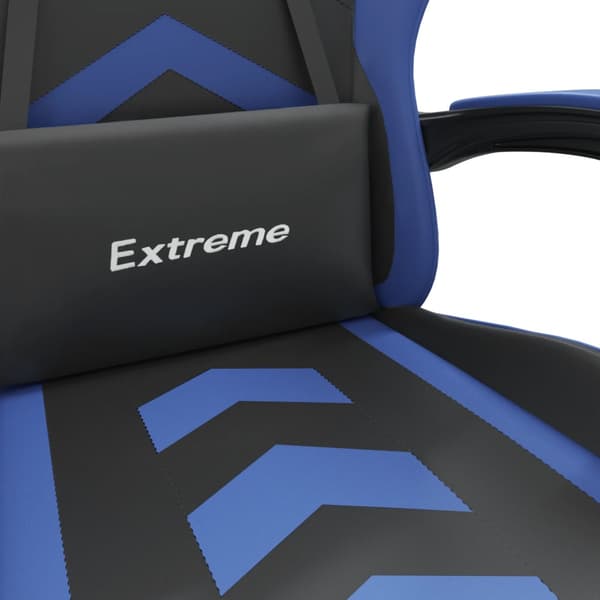 vidaXL gamingstol, sort og blå, kunstlæder