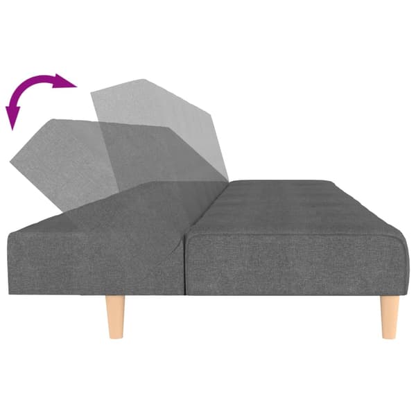 vidaXL 2-sits bäddsoffa, ljusgrå, klädd i tyg