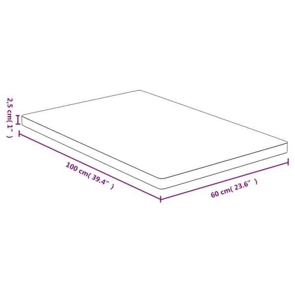 vidaXL Bordsskiva 60x100x2,5 cm bambu