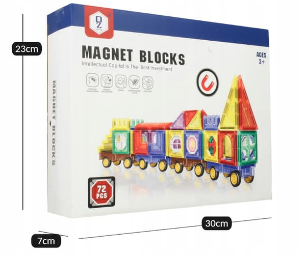 [pakke] Magnetiske klodser 72 stk. bilhus U858