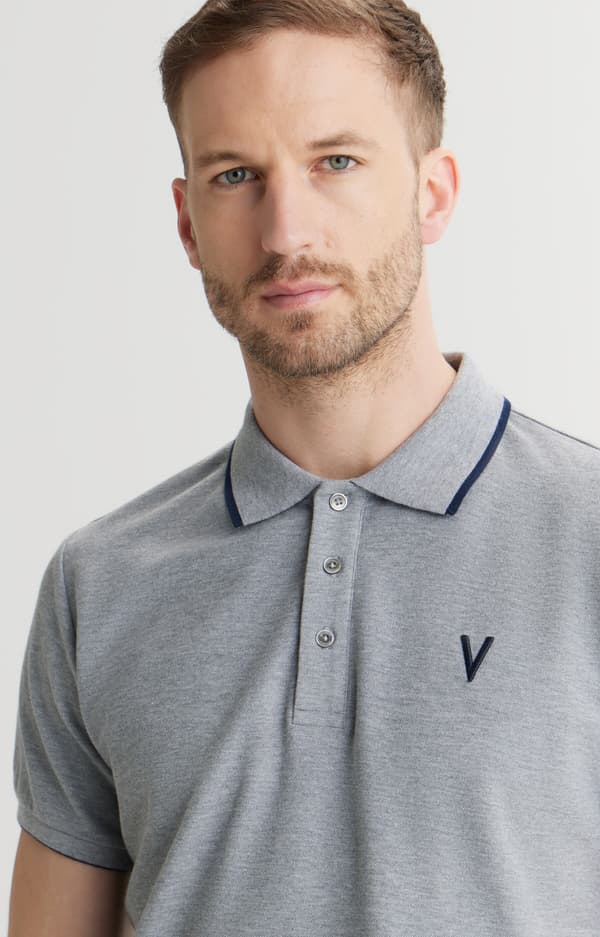 Ensfarvet polo L
