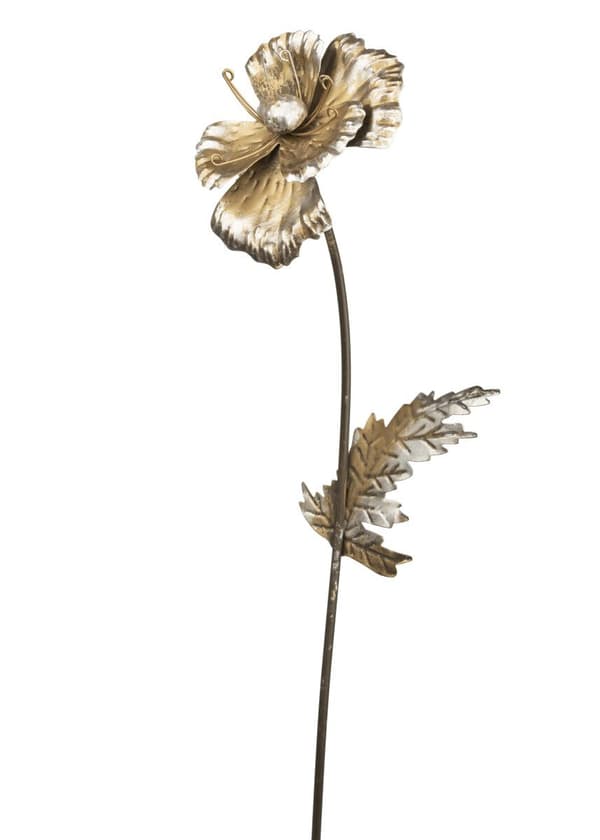 Dekorative metalblomster, sæt med 3