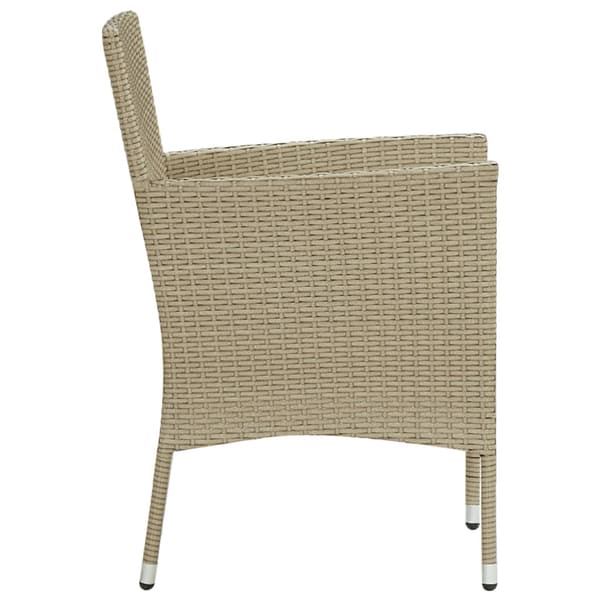 vidaXL Trädgårdsstolar, set om 2, polyrotting, beige