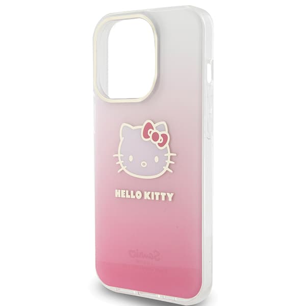 Hello Kitty IML Gradient Electrop Kitty Head-skal till iPhone 15 Pro, rosa