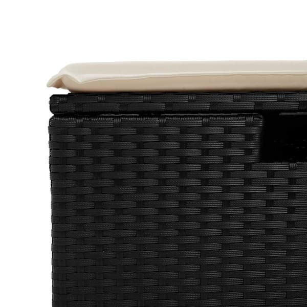 vidaXL 2-delt sofasæt med hynder, sort, polyrattan og akacie