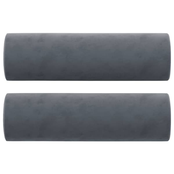 vidaXL 3-sitssoffa med kuddar, mörkgrå, 180 cm, sammet