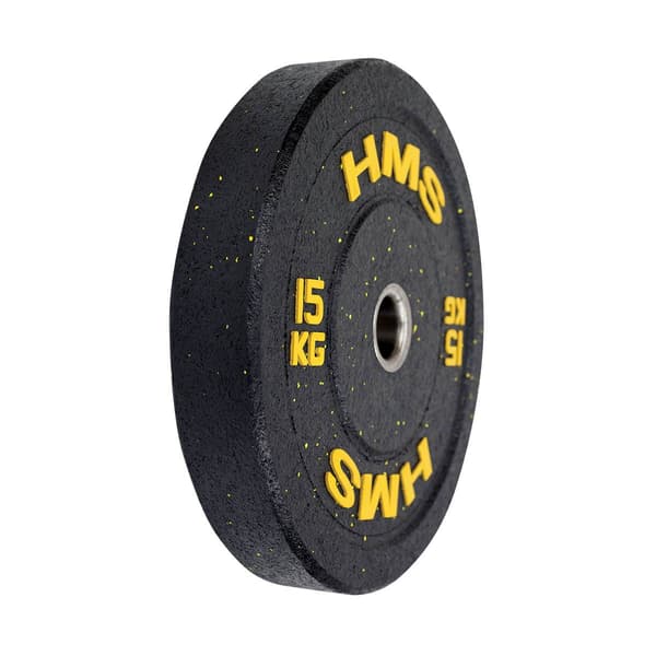 Olympisk støddæmperplade 15 kg HTBR15 Gul HMS