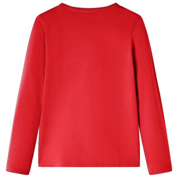 Barn långärmad T-shirt, röd, 128