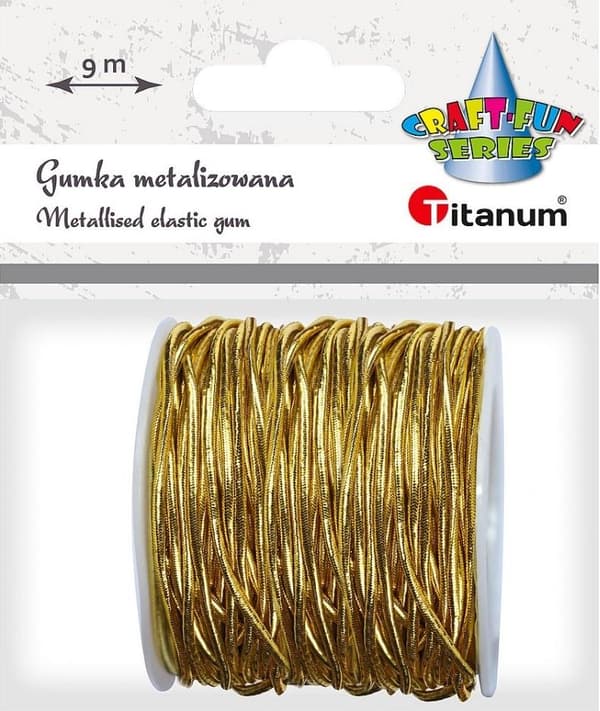 Metalliseret elastik 2mmx9m guld