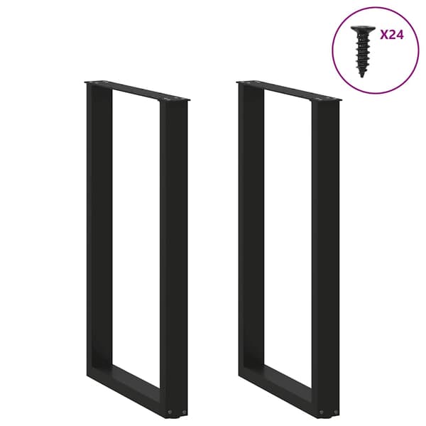 vidaXL sofabordsben, 2 stk., sort, 60x(100-101) cm, stål