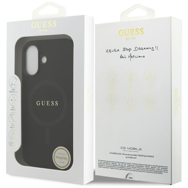 Guess Saffiano Classic Logo MagSafe-etui til iPhone 17, sort
