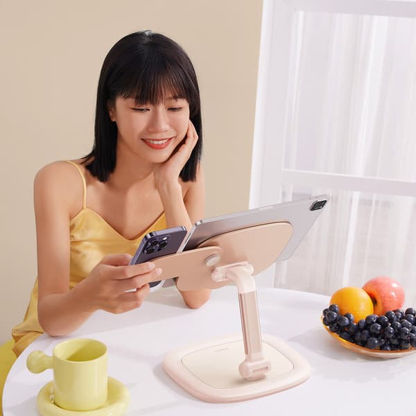 Seashell Series justerbar tablet- og telefonholder, lyserød