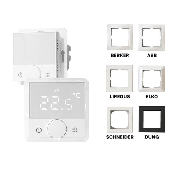 Zigbee TUYA 3A ECO2 rumstermostat för 55x55mm ramar