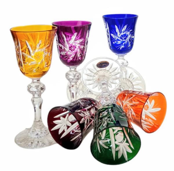 Farverige krystallikørglas 60 ml olivenkværn