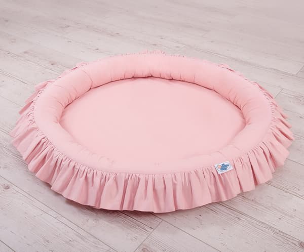 Rede med flæse - støvet pink