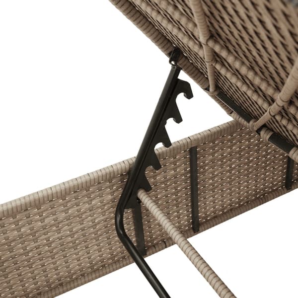vidaXL Solstol med kudde, beige, polyrotting