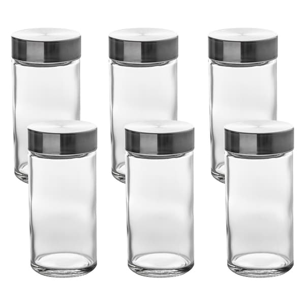 Sæt med 6 krydderikrukker i glas