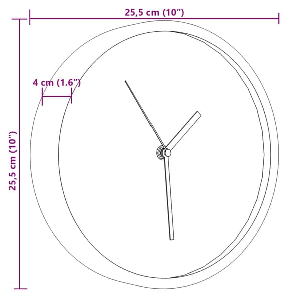 vidaXL Väggklocka blå Ø25,5 cm polystyren och glas