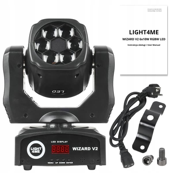 LIGHT4ME wizard v2 moving head FX scenebelysning DMX 6x10W RGBW