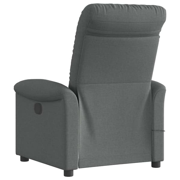 vidaXL elektrisk lænestol med massagefunktion, mørkegrå, stof