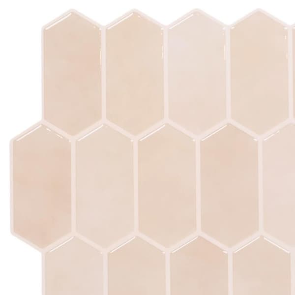 Sæt med 4 selvklæbende fliser, sekskantet beige