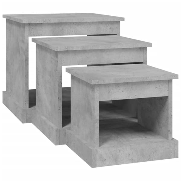 vidaXL Soffbord, set om 3, betonggrå, träbaserat material