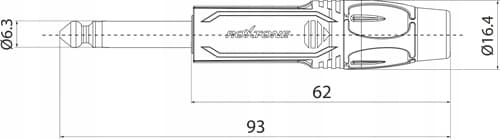 Roxtone RJ2P-NN - 6,3 mm mono-jackstik